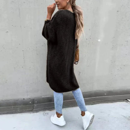 Cardigan Long Oversize pour Femme – Tricot Libre et Confortable