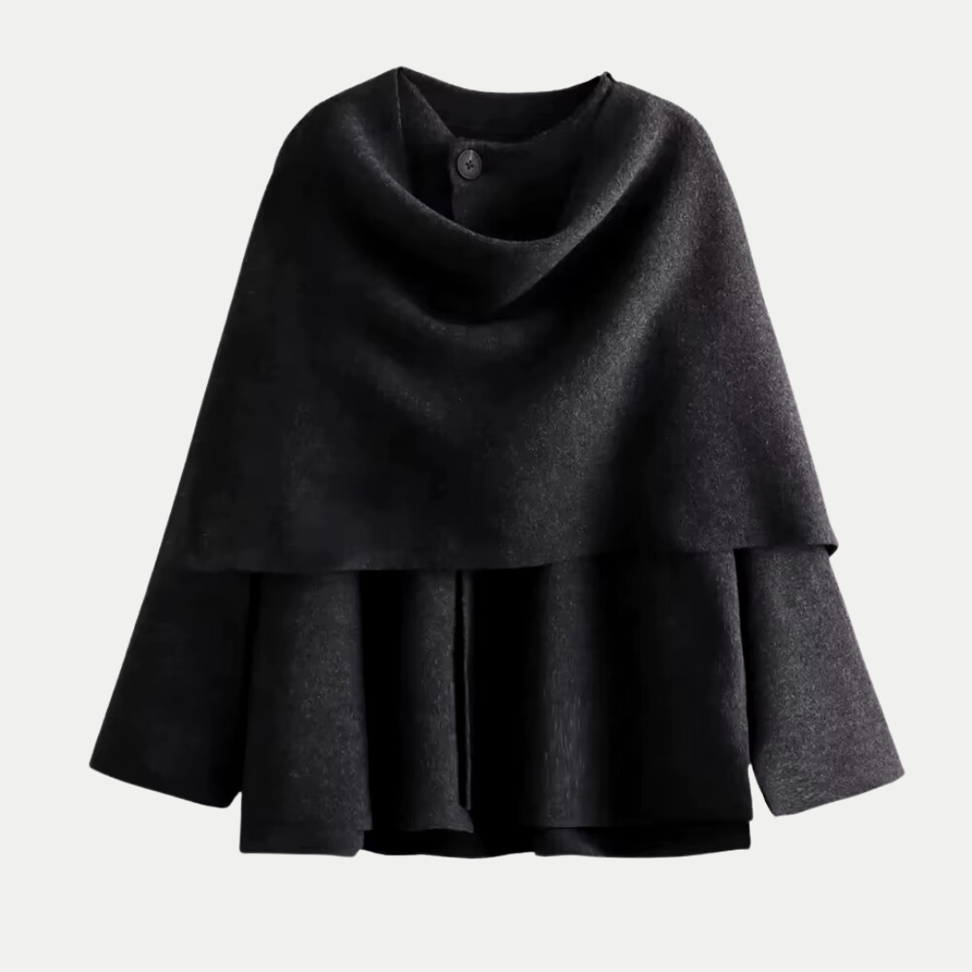 Manteau tricoté au design moderne avec ourlet fendu pour femme