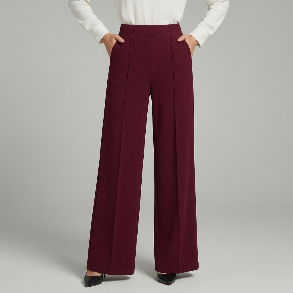 Pantalón ancho plisado de cintura alta - Elegante y fluido