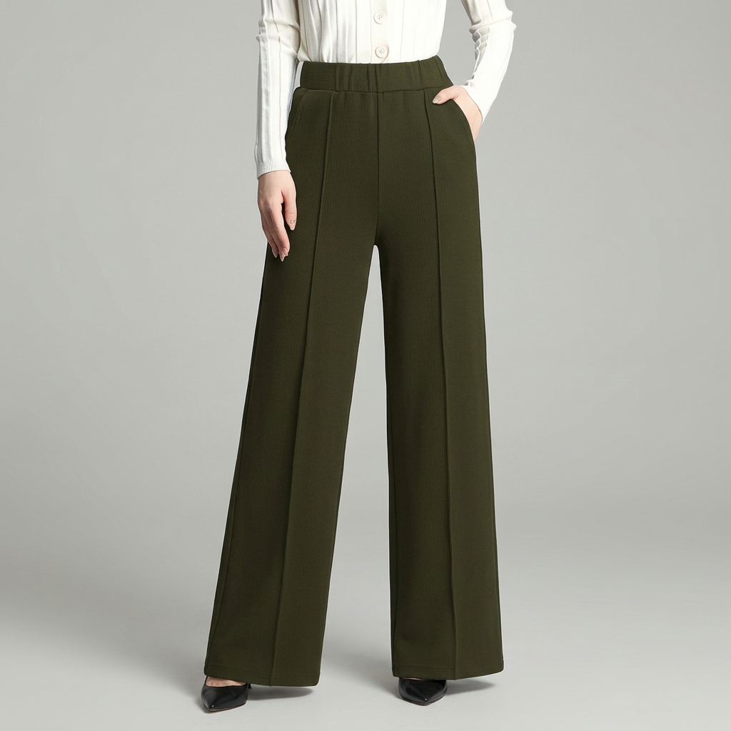 Pantalón ancho plisado de cintura alta - Elegante y fluido