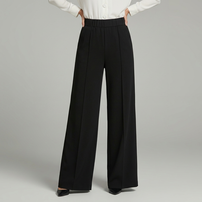 Pantalón ancho plisado de cintura alta - Elegante y fluido