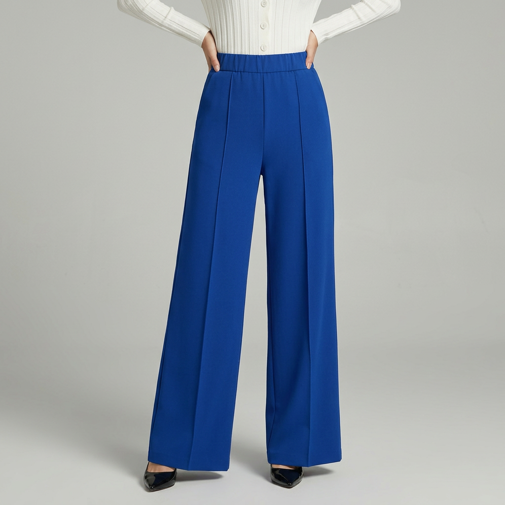 Pantalón ancho plisado de cintura alta - Elegante y fluido