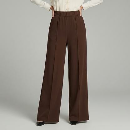 Pantalón ancho plisado de cintura alta - Elegante y fluido