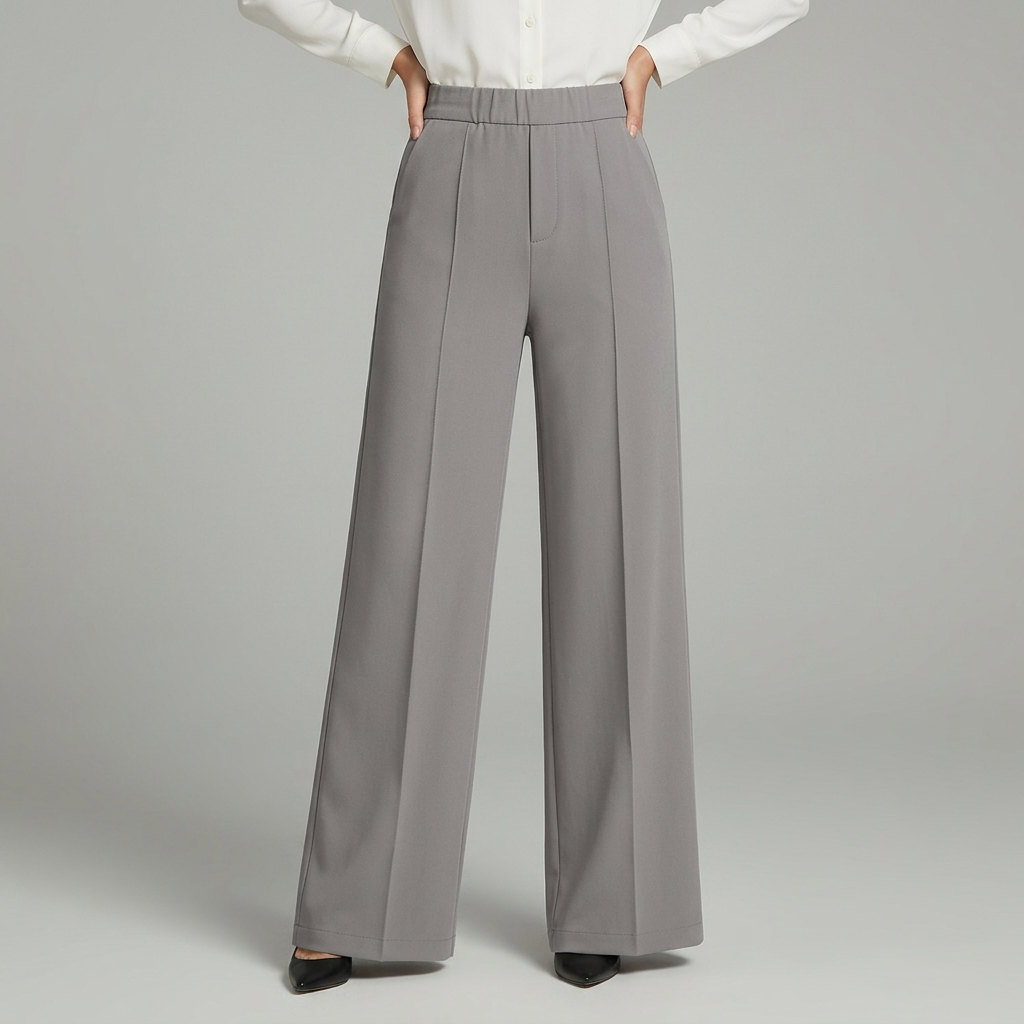 Pantalón ancho plisado de cintura alta - Elegante y fluido