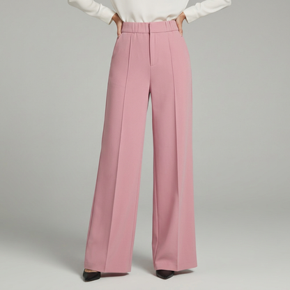 Pantalón ancho plisado de cintura alta - Elegante y fluido