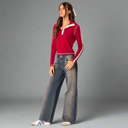 Jean taille basse pour femme – Jean stretch confortable et tendance