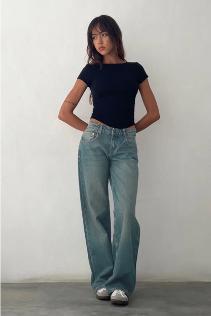 Jean taille basse pour femme – Jean stretch confortable et tendance