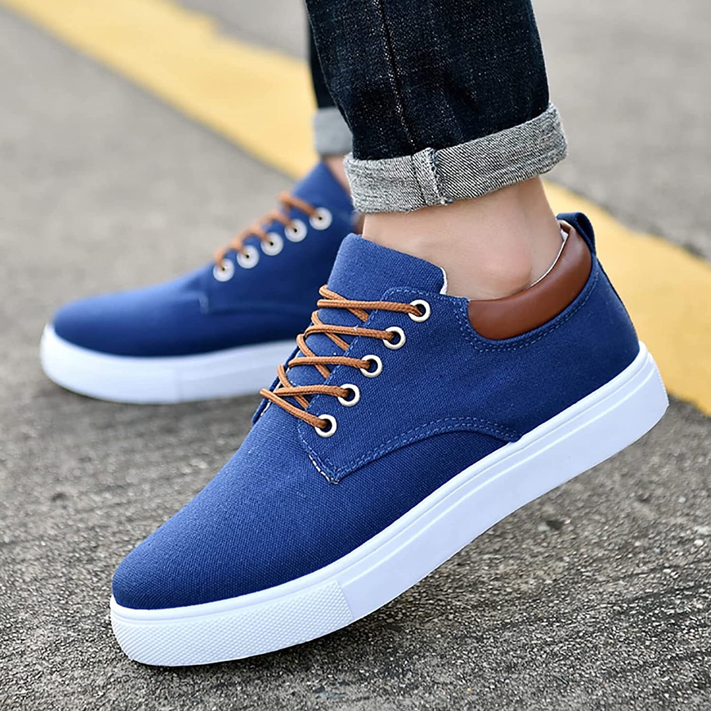 Homme Baskets cool avec semelles blanches