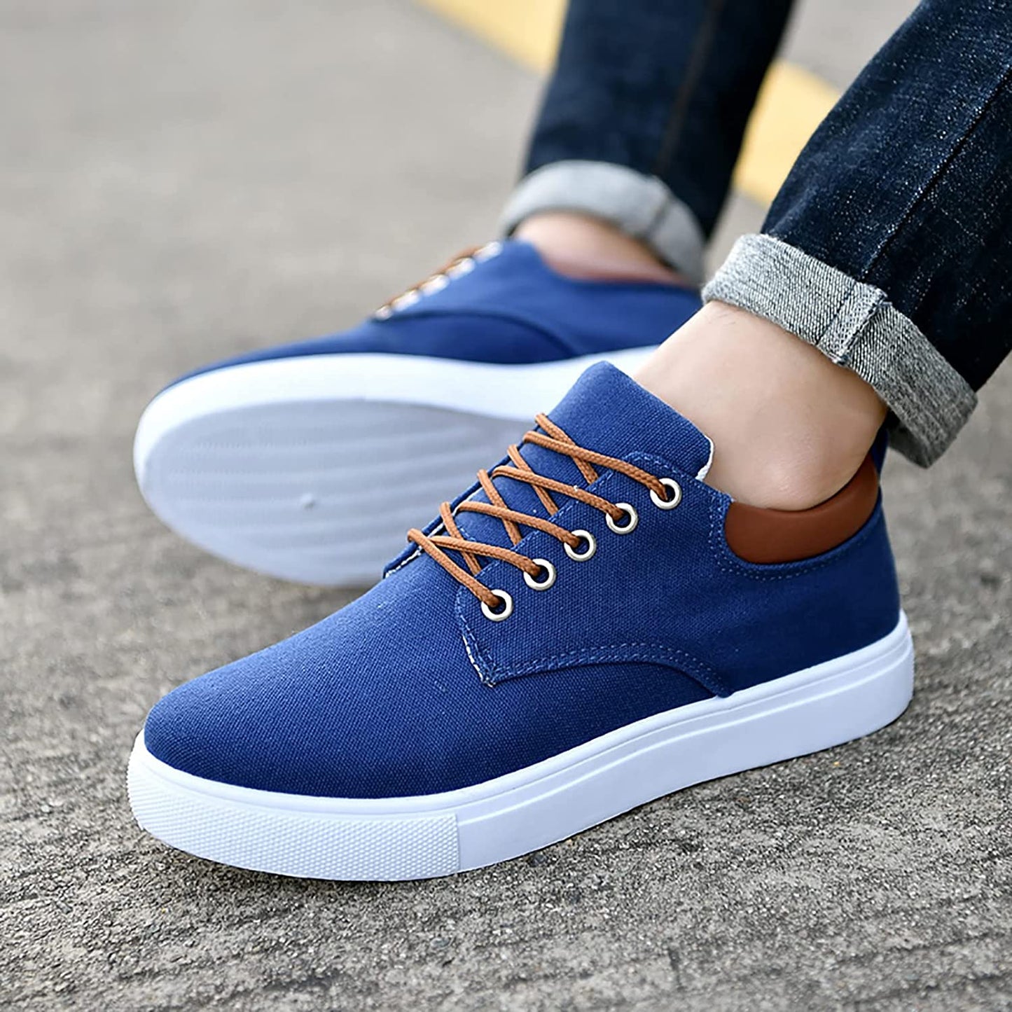 Homme Baskets cool avec semelles blanches