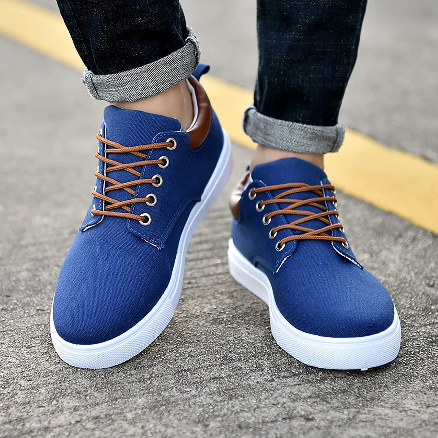 Homme Baskets cool avec semelles blanches