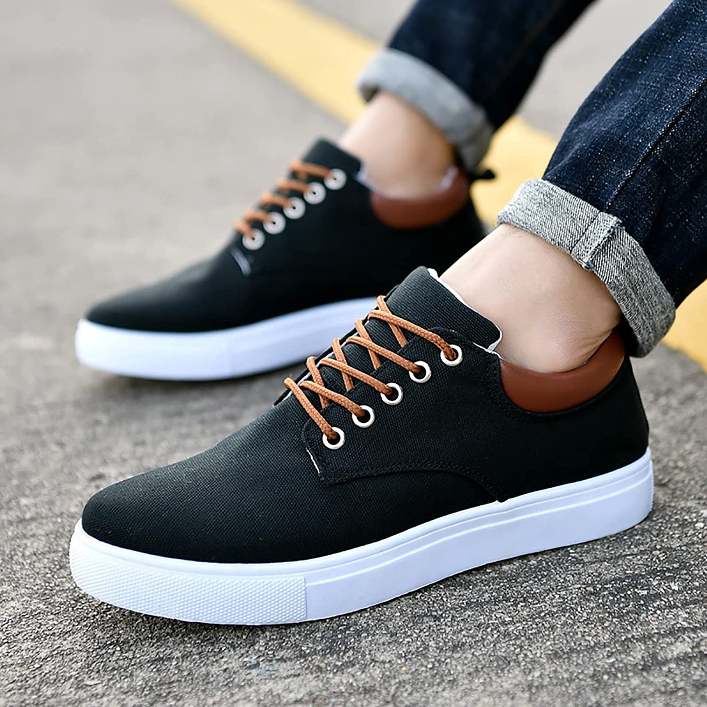 Homme Baskets cool avec semelles blanches