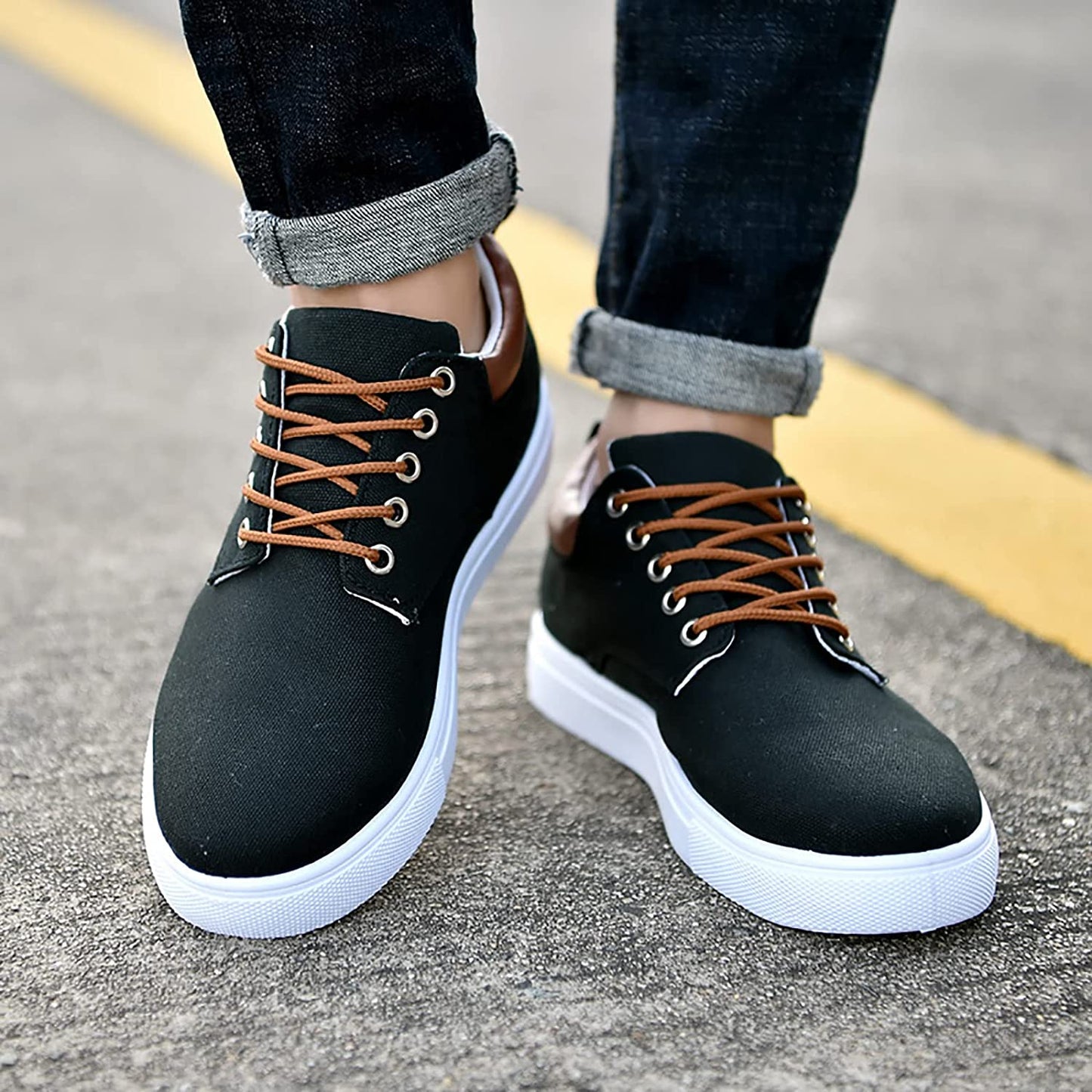Homme Baskets cool avec semelles blanches