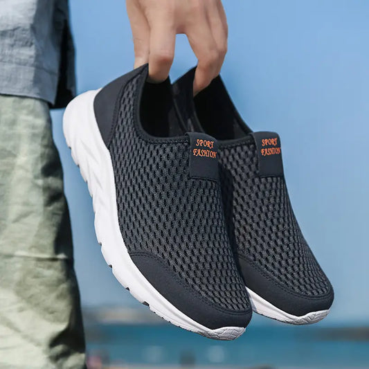 Baskets Orthopédiques Bleu Homme Sans Lacets – Légères et Respirantes