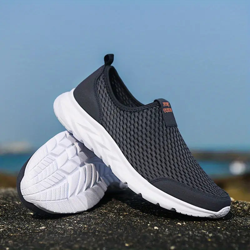 Baskets Orthopédiques Bleu Homme Sans Lacets – Légères et Respirantes