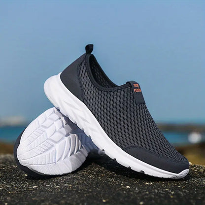 Baskets Orthopédiques Bleu Homme Sans Lacets – Légères et Respirantes