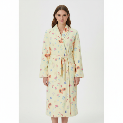 Bata con estampado floral para mujer - Suave y femenina