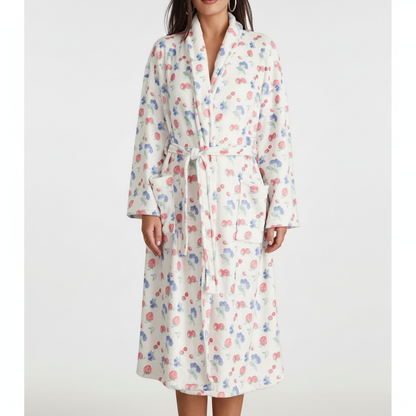 Bata con estampado floral para mujer - Suave y femenina
