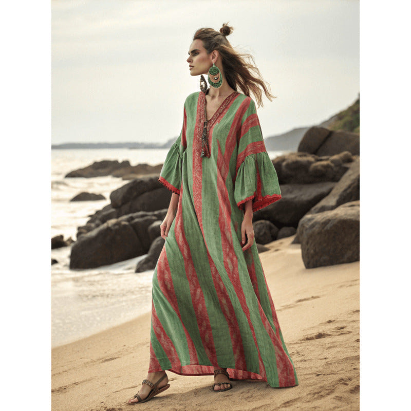 Robe longue bohème - Robe d'été pour femme