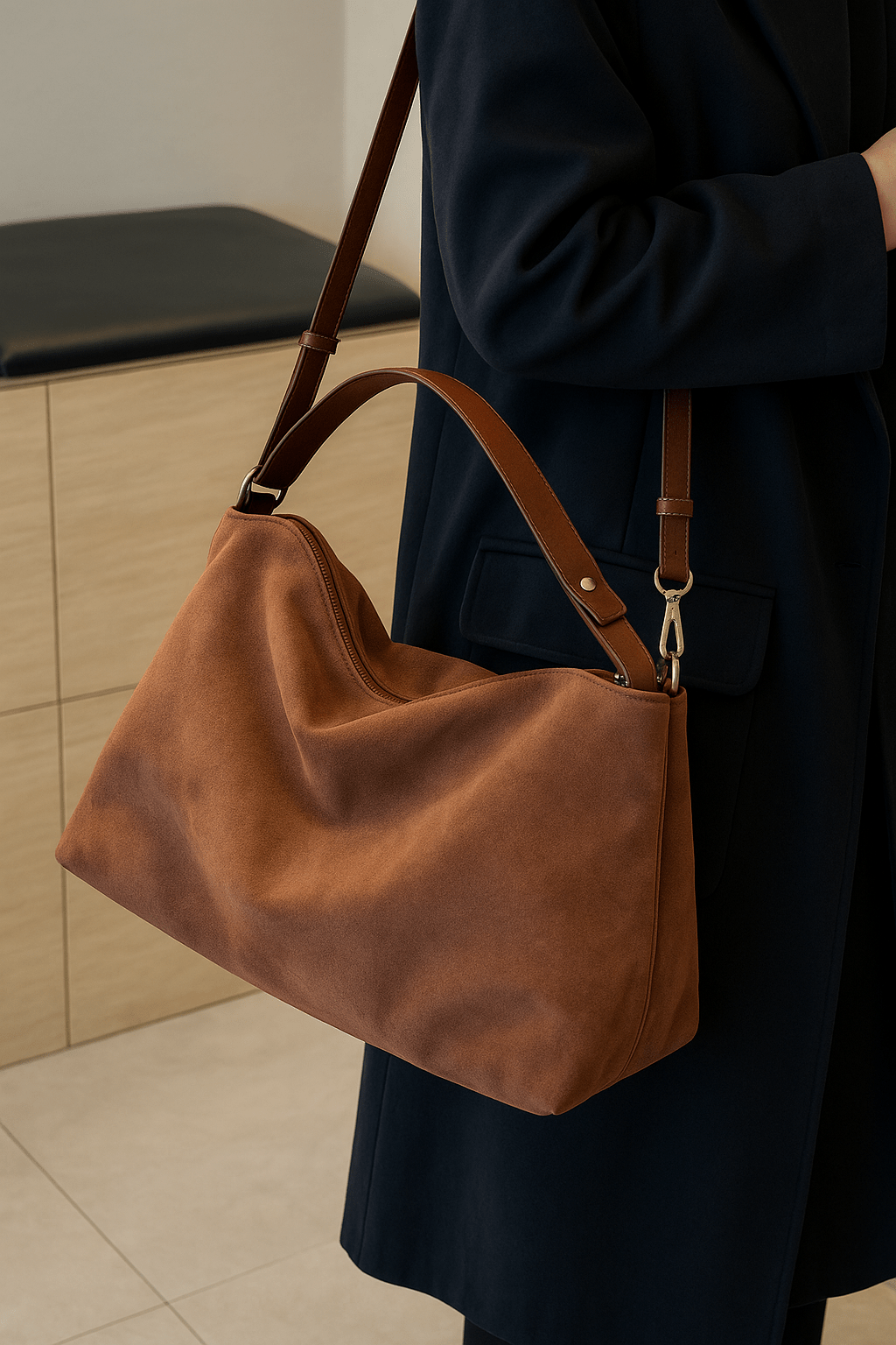 Suede Shoulder Bag for Women – Elegant and Stylish for Everyday Use, Ideal for Travel and Work