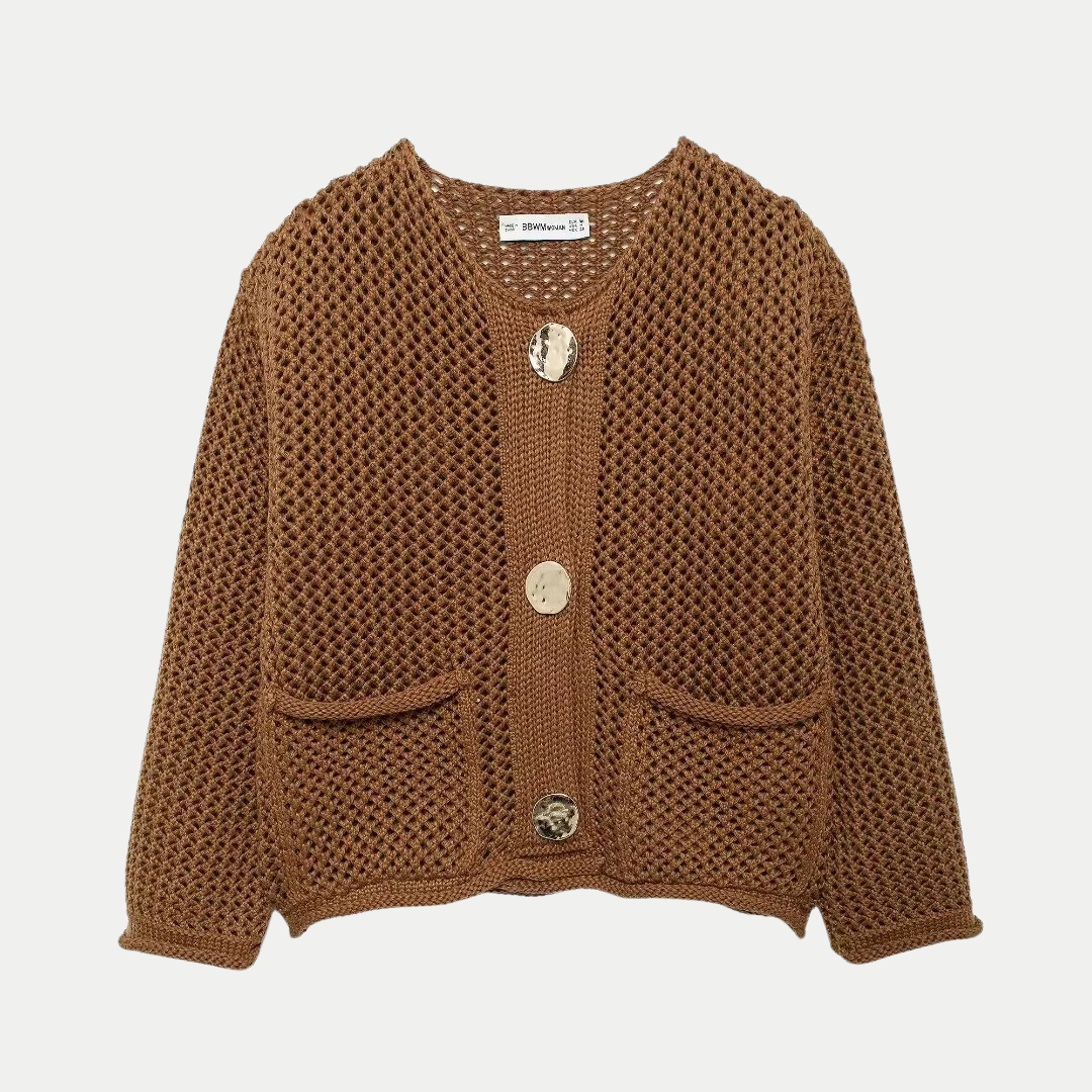 Cardigan en tricot boutonné élégant et confortable pour femme