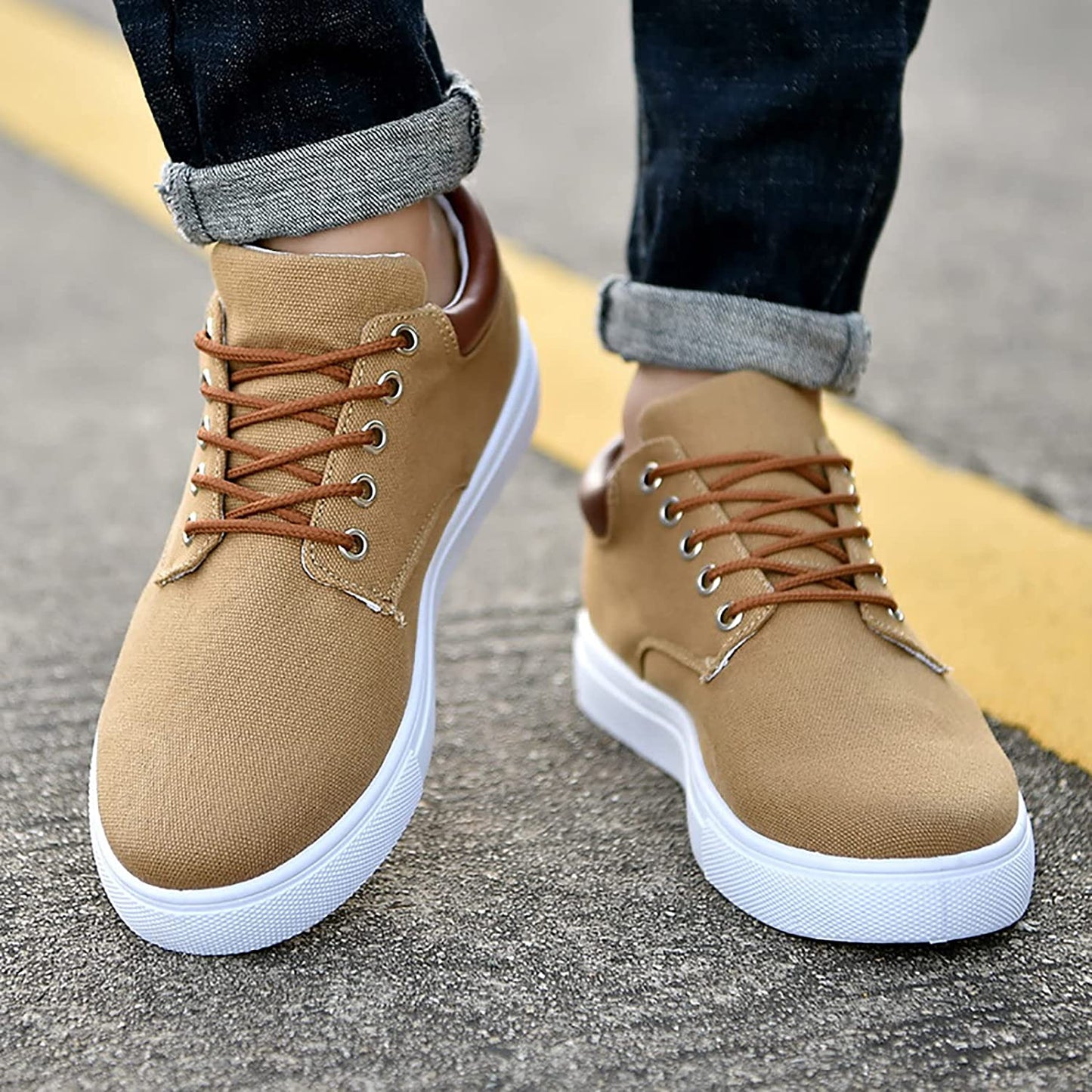 Homme Baskets cool avec semelles blanches