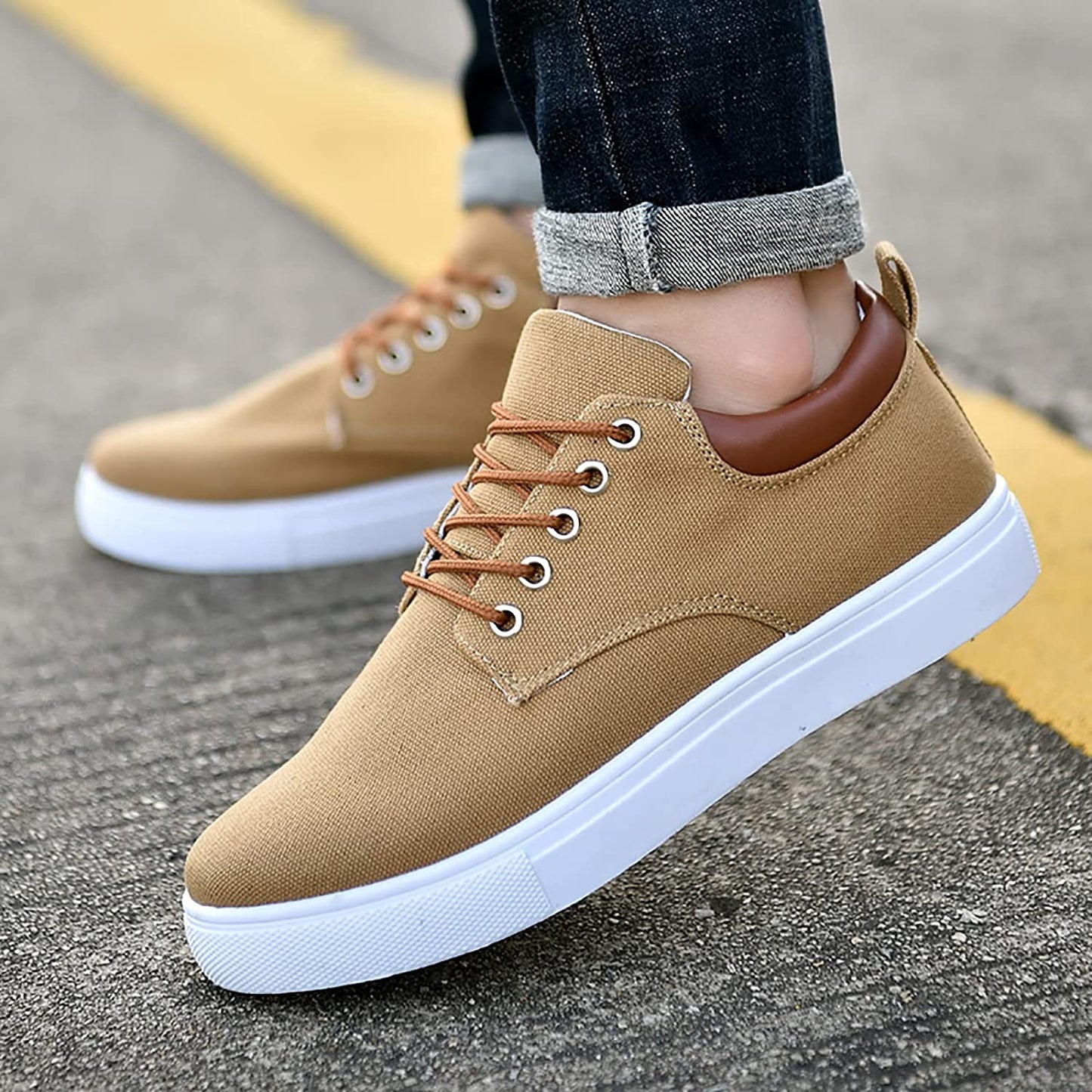 Homme Baskets cool avec semelles blanches