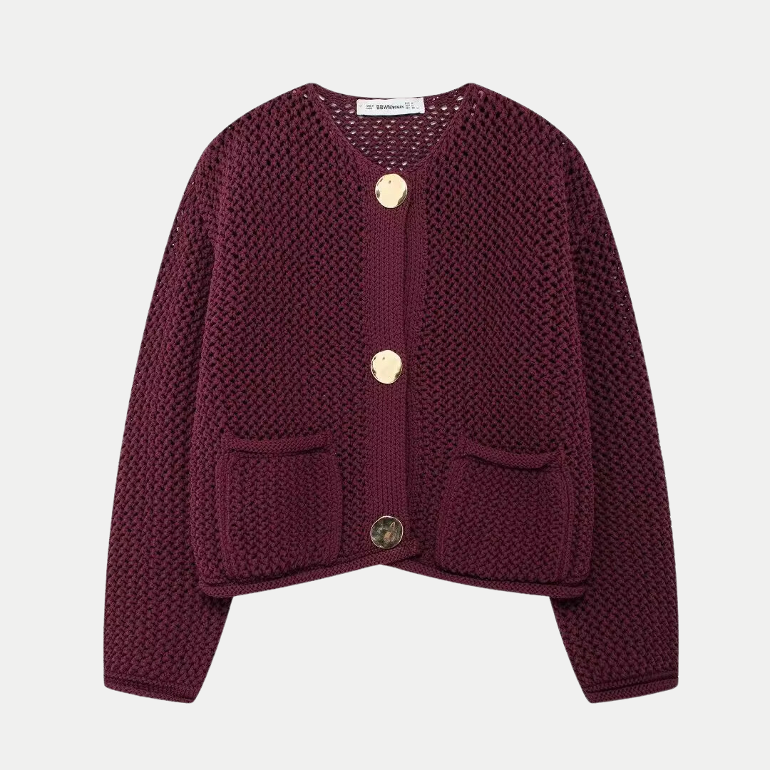 Cardigan en tricot boutonné élégant et confortable pour femme