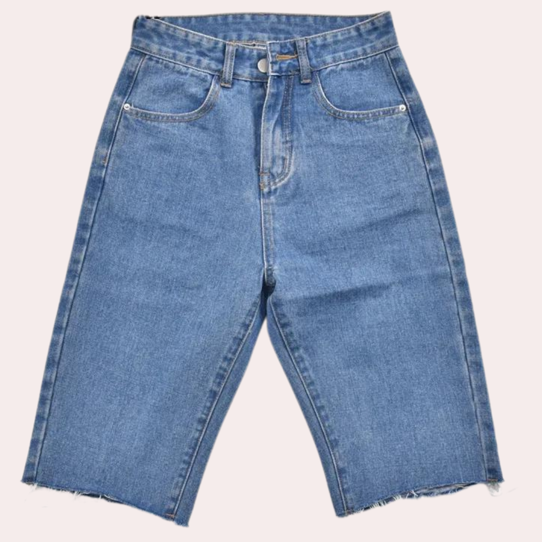 Short en jean taille haute pour femme