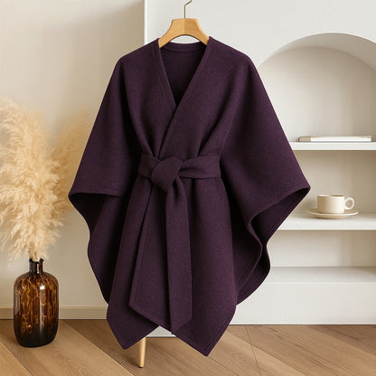 Manteau Cape Femme Élégant Poncho Hiver Coupe-Vent – Veste Chaude Surdimensionnée à Manches Longues Style Châle Doux et Chic pour Temps Froid