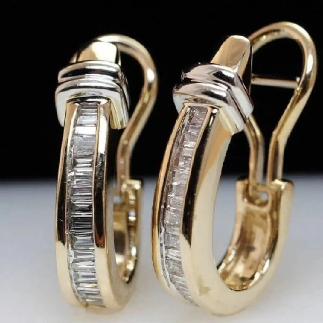 Boucles d'Oreilles Vintage Or et Cristal Femme - Style Elegant Raffine.