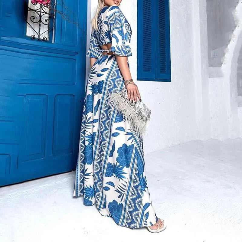 Robe maxi imprimee femme a coupe fluide - Legere et estivale