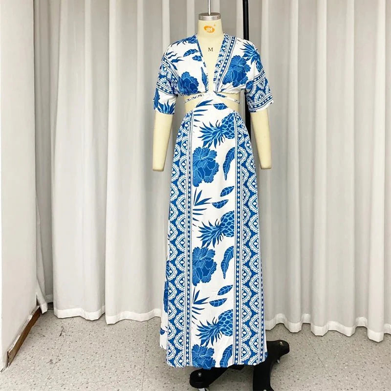 Robe maxi imprimee femme a coupe fluide - Legere et estivale