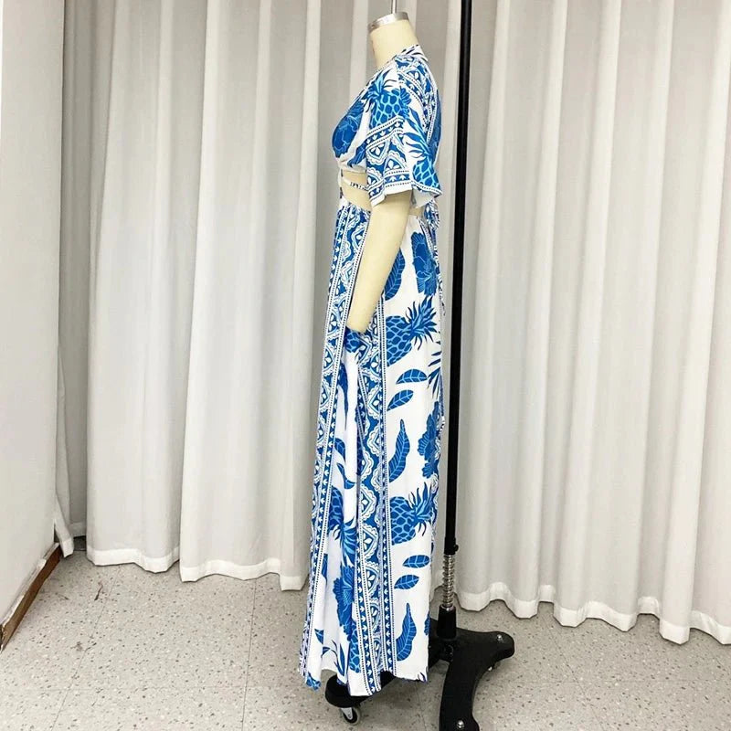 Robe maxi imprimee femme a coupe fluide - Legere et estivale