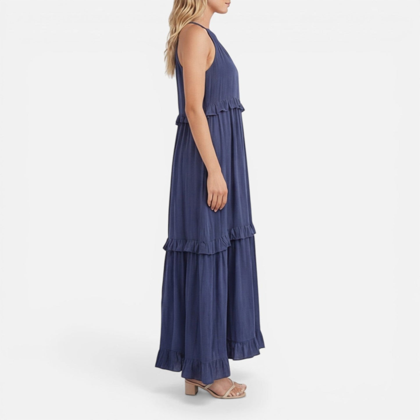 Robe Maxi Femme à Volants – Style Léger Sans Manches Été