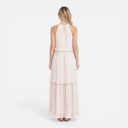 Robe Maxi Femme à Volants – Style Léger Sans Manches Été