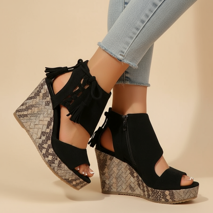 Sandales Compensées Bohème Chic Femme – Plateforme Haute Confort Été