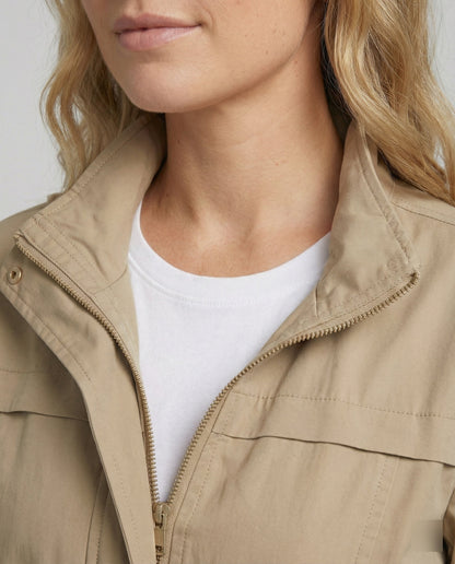 Women's Utility Jacket with Adjustable Waist - Casual Chic and Practical