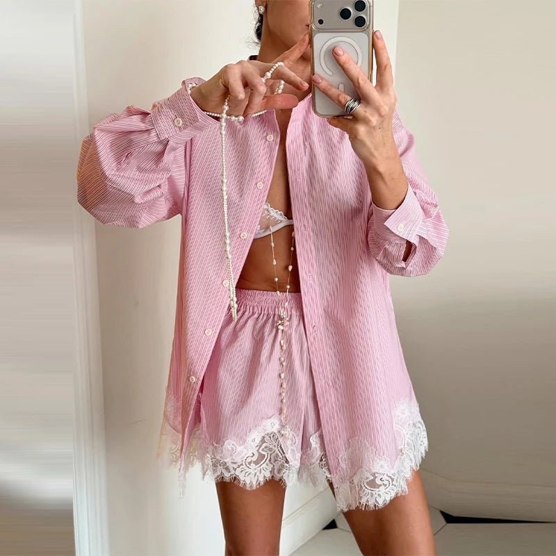 Ensemble plage femme blouse et short - Leger et raffine