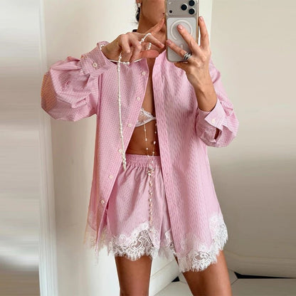 Ensemble plage femme blouse et short - Leger et raffine