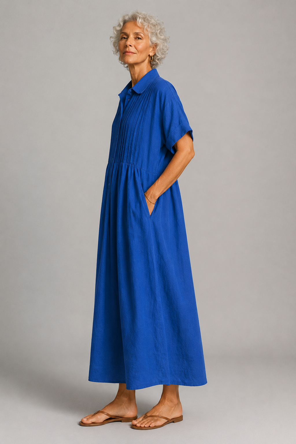 Robe d'ete femme fluide a manches courtes - Legere et elegante