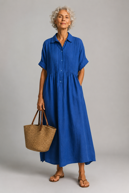 Robe d'ete femme fluide a manches courtes - Legere et elegante