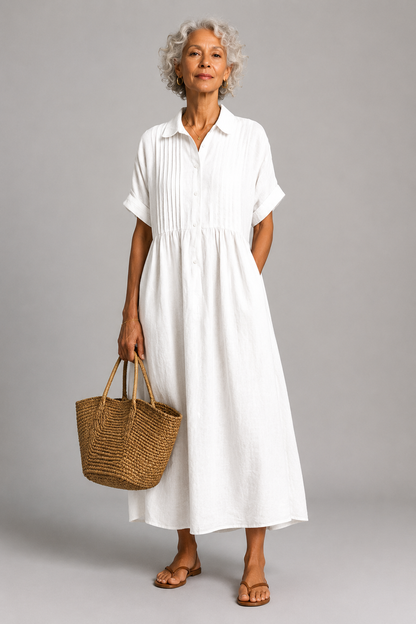 Robe d'ete femme fluide a manches courtes - Legere et elegante