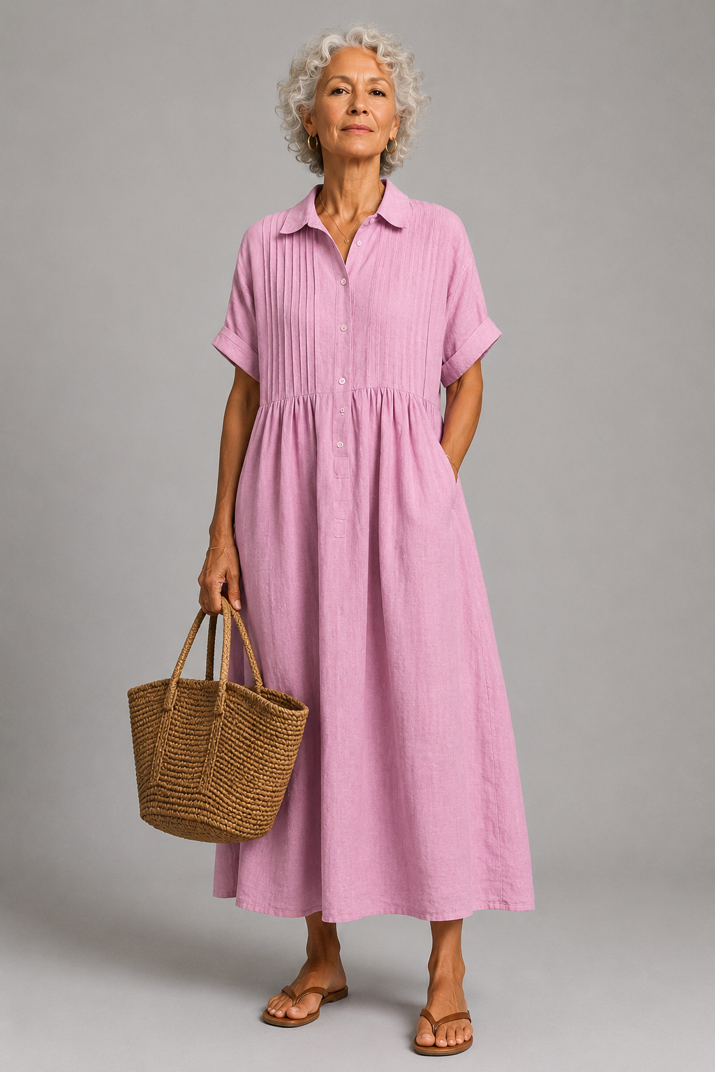 Robe d'ete femme fluide a manches courtes - Legere et elegante
