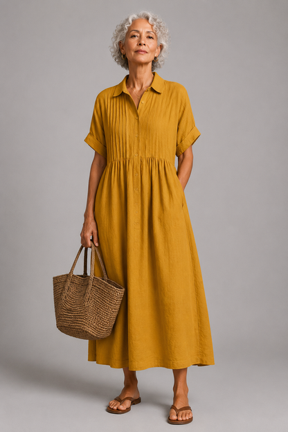 Robe d'ete femme fluide a manches courtes - Legere et elegante