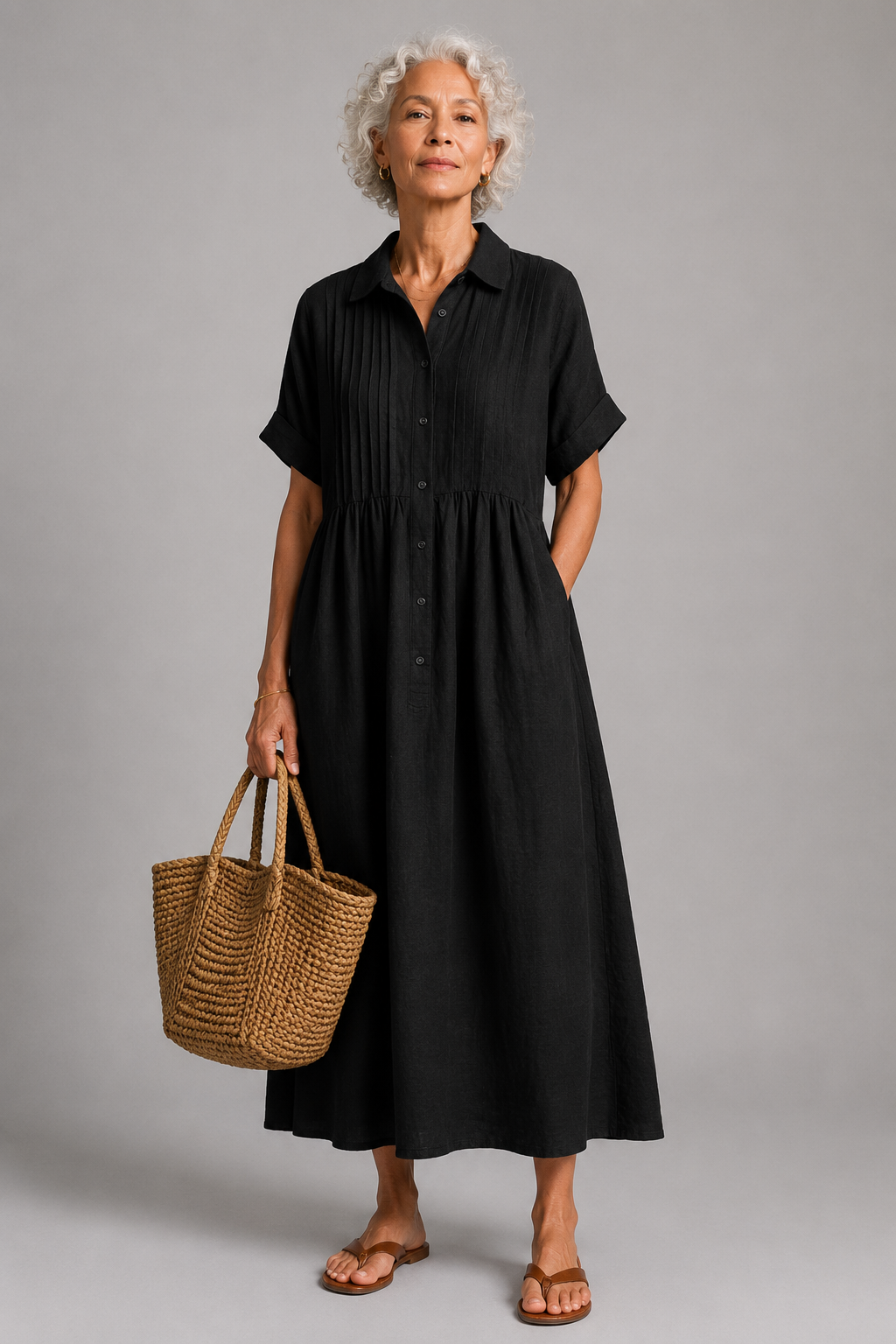 Robe d'ete femme fluide a manches courtes - Legere et elegante