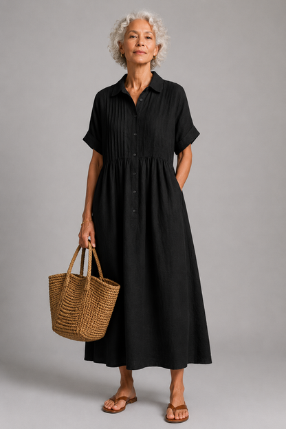 Robe d'ete femme fluide a manches courtes - Legere et elegante