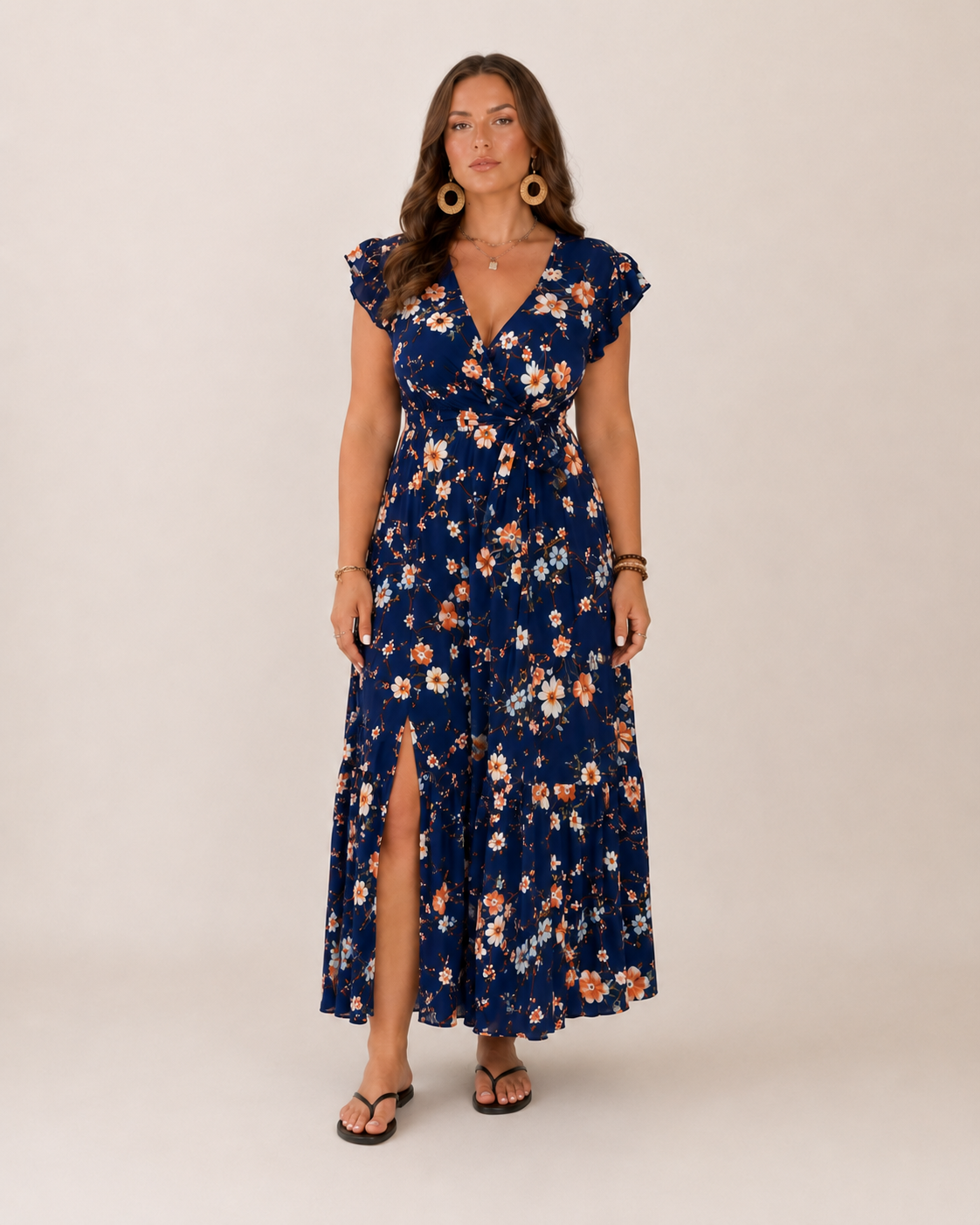 Women's floral maxi wrap dress - Flattering and feminine
