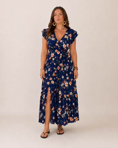 Women's floral maxi wrap dress - Flattering and feminine