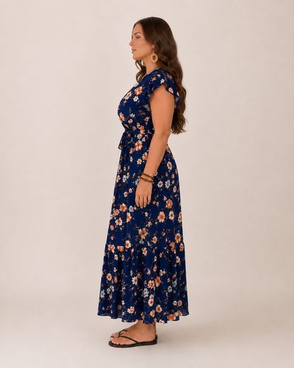 Women's floral maxi wrap dress - Flattering and feminine