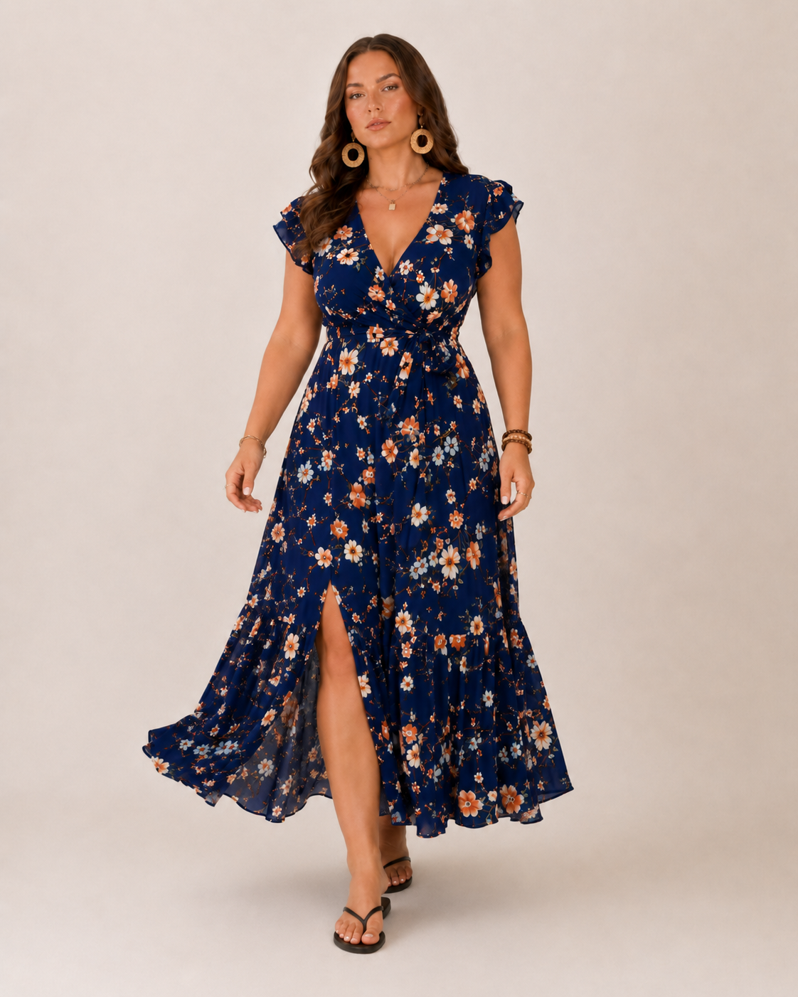 Women's floral maxi wrap dress - Flattering and feminine